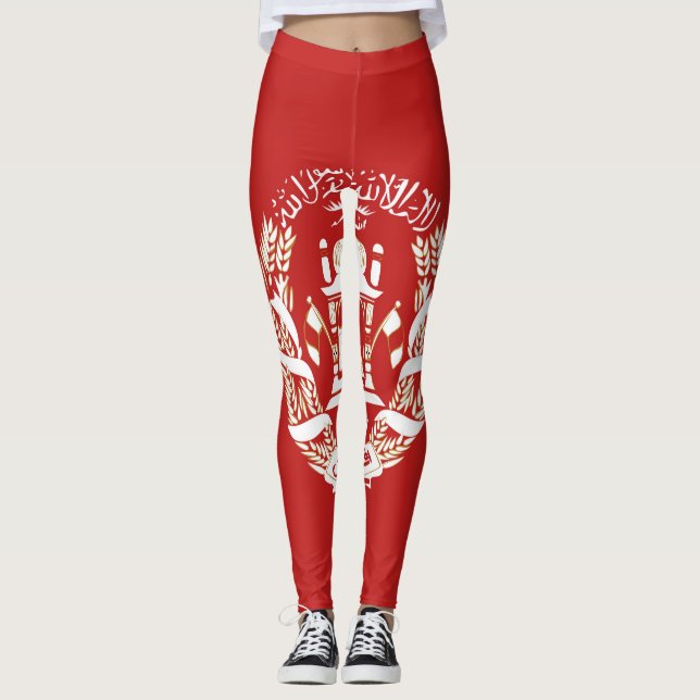 Afghanistan Flag Emblem Leggings (Front)
