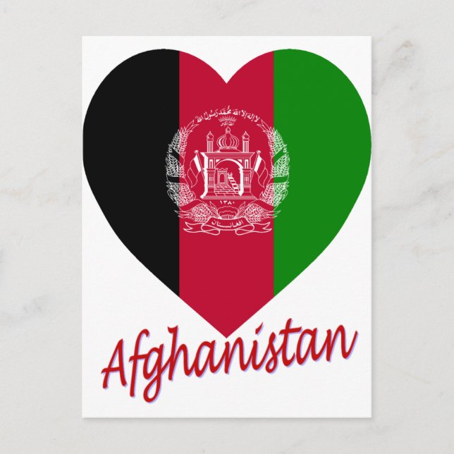 Afghanistan Flag Heart Postcard (Front)