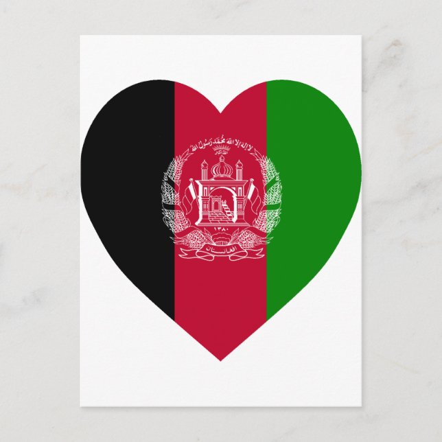 Afghanistan Flag Heart Postcard (Front)