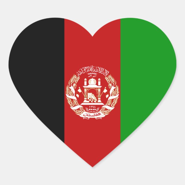 Afghanistan Flag Heart Sticker (Front)