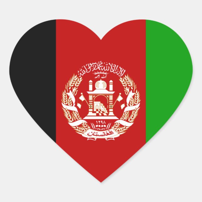 Afghanistan Flag Heart Sticker (Front)