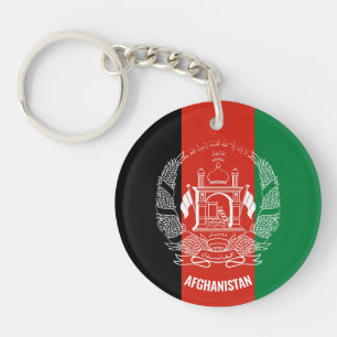 Afghanistan Flag Inscription Black Red Green Keychain
