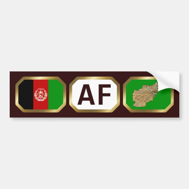 Afghanistan Flag Map Code Bumper Sticker (Front)