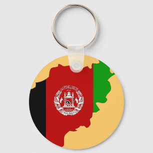 Afghanistan flag map keychain