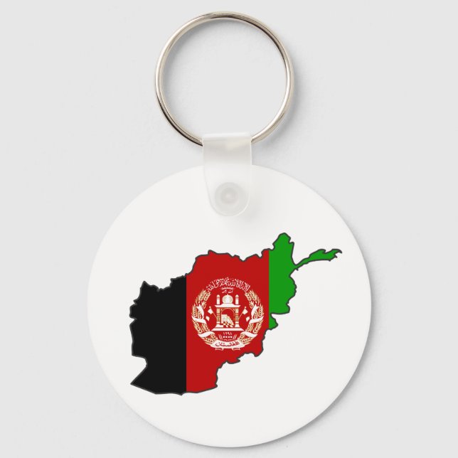 Afghanistan Flag Map Keychain (Front)
