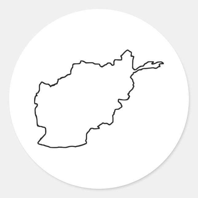 Afghanistan Map Classic Round Sticker (Front)