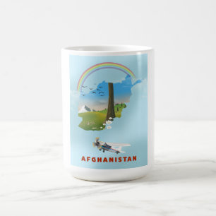 Afghanistan Map landscape travel poster Magic Mug