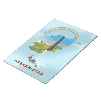 Afghanistan Map landscape travel poster Notepad