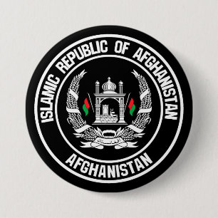 Afghanistan Round Emblem 3 Inch Round Button