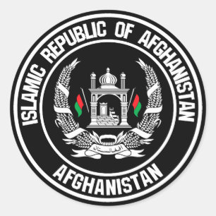 Afghanistan Round Emblem Classic Round Sticker