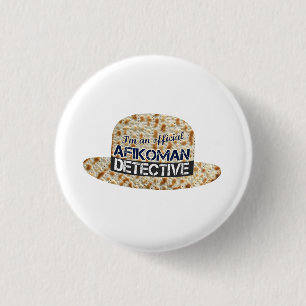Afikoman Afikomen Detective. Matzah Passover Gift  1 Inch Round Button