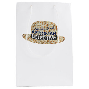 Afikoman Afikomen Detective. Matzah Passover Gift  Medium Gift Bag