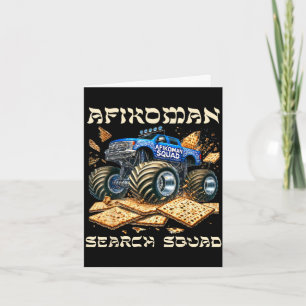 Afikoman search squad passover matzah monster truc card