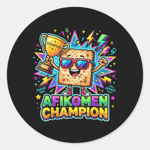 Afikomen Champion Funny Passover Matzah Winner Classic Round Sticker
