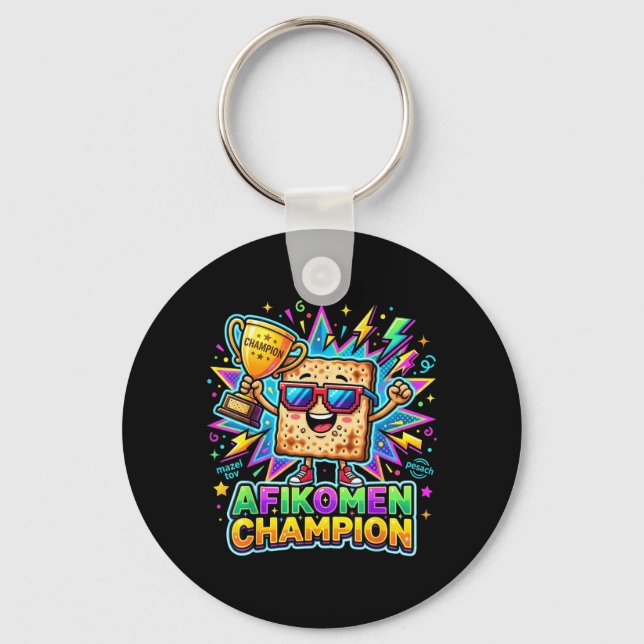 Afikomen Champion Funny Passover Matzah Winner Keychain (Front)