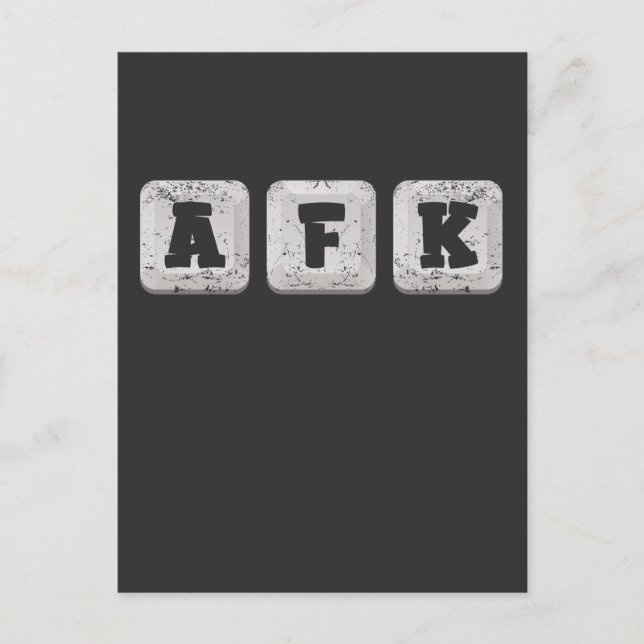 AFK Away From Keyboard Gamer Computer Gaming Postcard (Front)