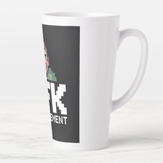 AFK Mentally Chibi Gamer Pixel Art Latte Mug (Right)
