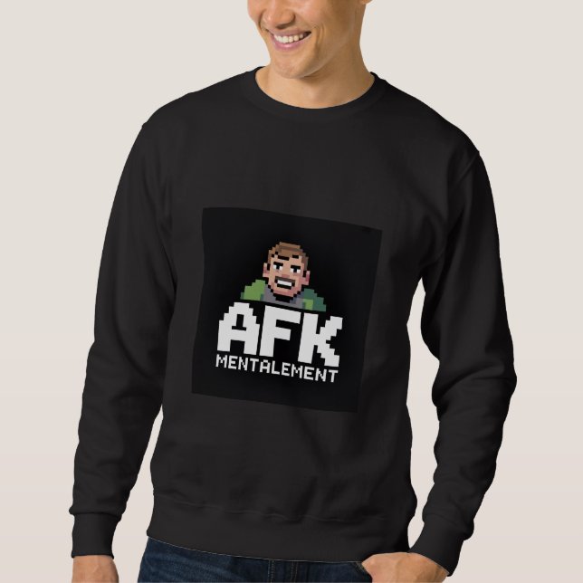 AFK Mentally Chibi Gamer Pixel Art Sweatshirt (Front)