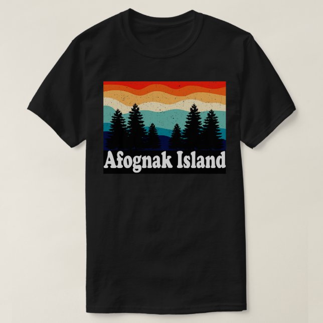 Afognak Island Alaska Retro T-Shirt (Design Front)