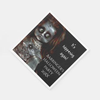 Afraid Doll Scary Halloween Party Napkin