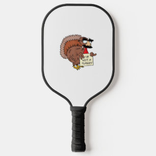 Afraid Turkey Disguise Joke Humour Funny Thanksgiv Pickleball Paddle