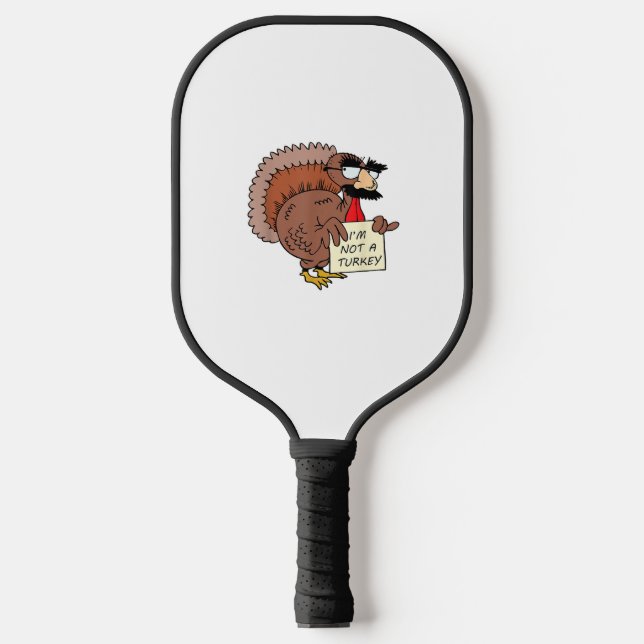 Afraid Turkey Disguise Joke Humour Funny Thanksgiv Pickleball Paddle (Front)