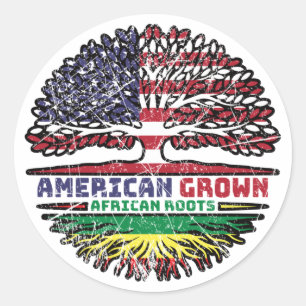 Africa African US American USA United States Tree Classic Round Sticker