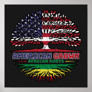 Africa African US American USA United States Tree Poster