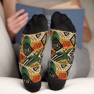 Africa Amhara Ethiopia Ethnic Pattern 2 Socks