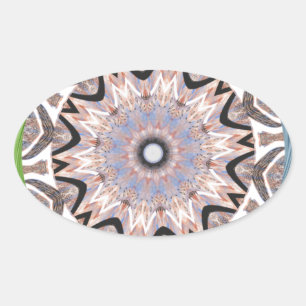 Africa Asia traditional edgy pattern Oval Sticker