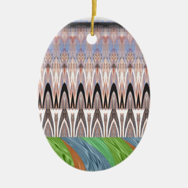 Africa Asia traditional pattern Ceramic Ornament (Front)