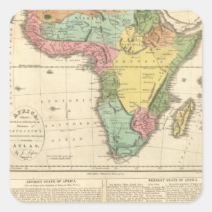 Africa Atlas Map 2 Square Sticker