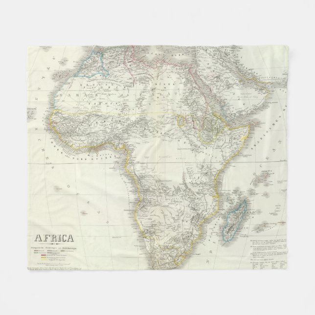Africa Atlas Map Fleece Blanket (Front (Horizontal))