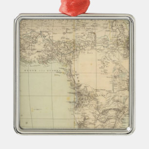 Africa Atlas Map showing colonies Metal Ornament