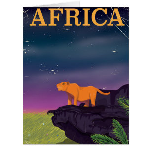 Africa Big Cat Retro Style travel poster