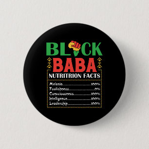 Africa Black By Nutrition Fact Melanin Consciousne 2 Inch Round Button