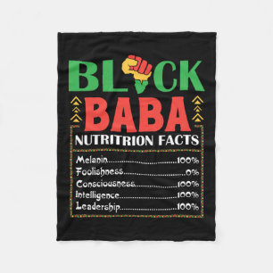 Africa Black By Nutrition Fact Melanin Consciousne Fleece Blanket