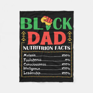 Africa Black Dad Nutrition Facts Melanin Conscious Fleece Blanket