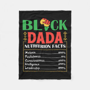Africa Black Dada Nutrition Fact Melanin Conscious Fleece Blanket