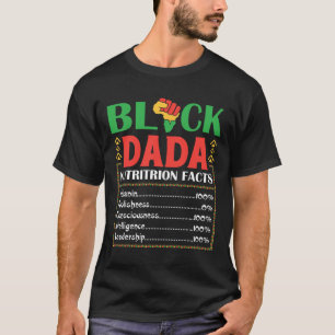 Africa Black Dada Nutrition Fact Melanin Conscious T-Shirt