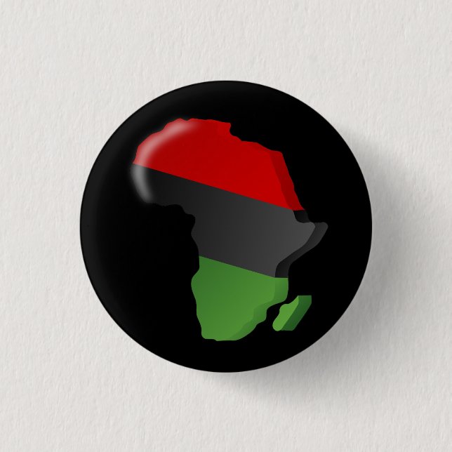 AFRICA BLACK RED GREEN PAN- AFRICANISM 1 INCH ROUND BUTTON (Front)