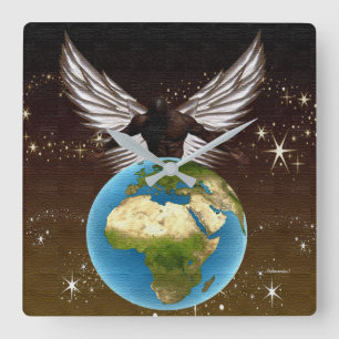 Africa Blessings Square Wall Clock