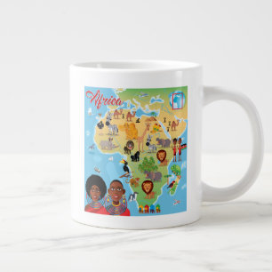 Africa Cartoon Map Large Coffee Mug
