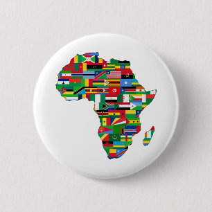 Africa Continent Countries Flags Map Nations 2 Inch Round Button