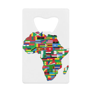 Africa Continent Countries Flags Map Nations Credit Card Bottle Opener