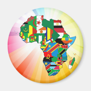 Africa Continent Flag Map 2 Magnet