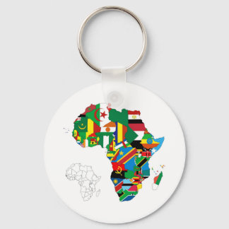 Africa Continent Flag Map Keychain