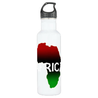 Africa continent in red, green, & black 710 ml water bottle