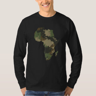Africa Continent Map Camo Pattern African Defence  T-Shirt