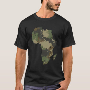 Africa Continent Map Camo Pattern African Defense  T-Shirt